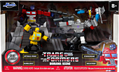 Transformers: Generation 1 - Optimus Prime, Bumblebee, Starscream & Megatron Nano Metalfigs Diorama Scene 2” Die-Cast Figure 4-Pack