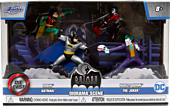 Batman: The Animated Series - Batman, Robin, Harley Quinn & The Joker Nano Metalfigs Diorama Scene 2” Die-Cast Figure 4-Pack
