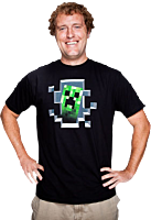Minecraft - Creeper Inside Black Male T-Shirt