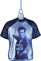 Doctor Who - T-Shirt Shape 3.5" Glass Christmas Ornament