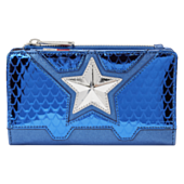 Marvel - Metallic Captain America Cosplay 4” Faux Leather Flap Wallet 