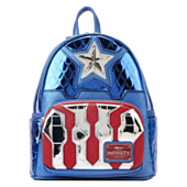 Marvel - Metallic Captain America Cosplay 10” Faux Leather Mini Backpack