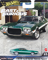 Fast & Furious - 1972 Ford Gran Torino Sport Hot Wheels Premium Real Riders 1/64th Scale Die-Cast Vehicle Replica