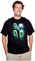 Minecraft - 3 Creeper Moon Regular Black Male T-Shirt