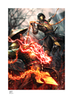 Mortal Kombat - Scorpion Vs Raiden Fine Art Print by Kendrick Lim