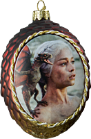 Game of Thrones - Glass Dragon Egg Christmas Ornament Daenerys with Drogon Main Image