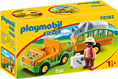 Playmobil - 1, 2, 3 Zoo Vehicle with Rhinoceros (70182)