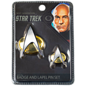 Star Trek: The Next Generation - Enterprise Communicator Badge & Lapel Pin Set