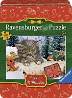 Christmas Puzzle | Cat in the Snow 80 Piece Christmas Tin Jigsaw Puzzle | Popcultcha | Cultcha Kids