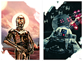 Star Wars Episode IV: A New Hope - C-3PO and R2-D2 Fine Art Prints by Chris Valentine (Set of 2)