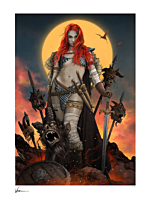 Red Sonja - A Savage Sword Fine Art Print by Vance Kelly
