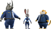 Officer Judy Hopps, McHorn, and Clawhauser 3” Action Figure 3-Pack